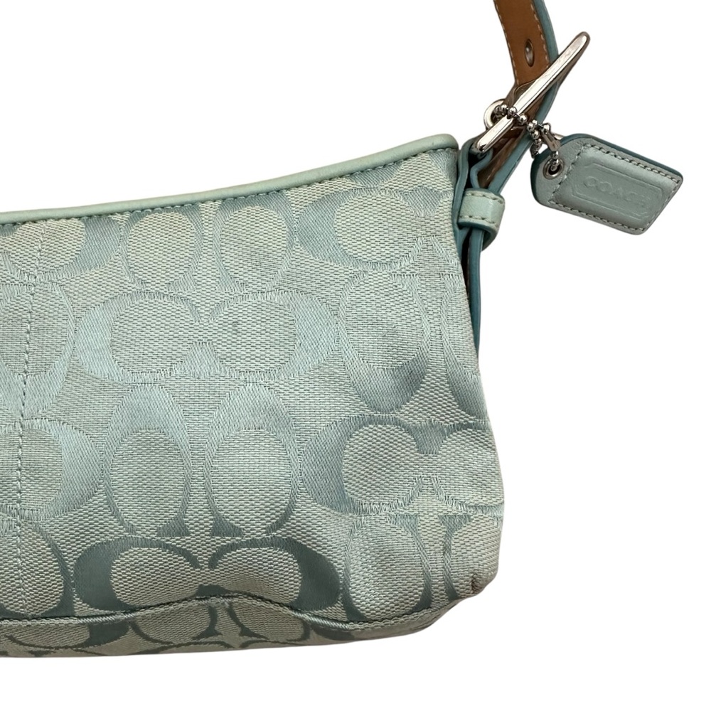 RARE 00s Y2K Coach Hampton Light Powder Blue monogram purse shoulder bag - Picture 3 of 3